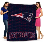 new england patriots brick grid blue quilt blanket best selling