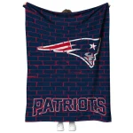 new england patriots brick grid blue quilt blanket best selling