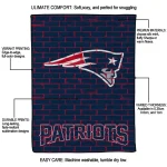 new england patriots brick grid blue quilt blanket best selling