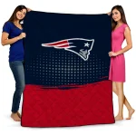 new england patriots dot illusion blue quilt blanket best selling