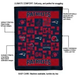 new england patriots helmet heart blue quilt blanket best selling