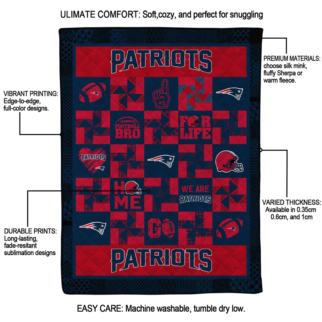 new england patriots helmet heart blue quilt blanket latest model new england patriots helmet heart blue quilt blanket latest model