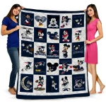 new england patriots mickey pattern blue white quilt blanket best selling