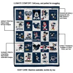 new england patriots mickey pattern blue white quilt blanket best selling
