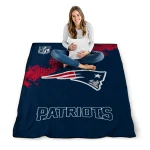 new england patriots shield badge blue quilt blanket best selling