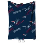 new england patriots sketch lines blue quilt blanket best selling