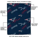 new england patriots sketch lines blue quilt blanket best selling