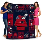 new england patriots snoopy love blue quilt blanket best selling