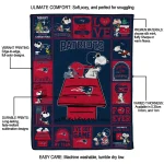 new england patriots snoopy love blue quilt blanket best selling