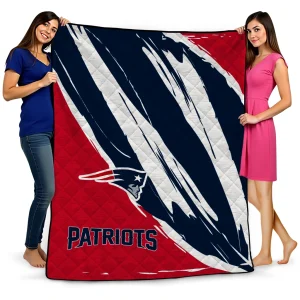 new england patriots stroke art blue white quilt blanket best selling