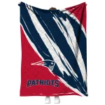 new england patriots stroke art blue white quilt blanket best selling