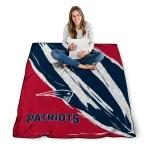 new england patriots stroke art blue white quilt blanket best selling