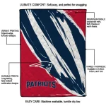 new england patriots stroke art blue white quilt blanket best selling