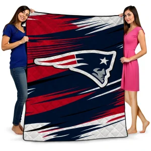 new england patriots wild lines blue white quilt blanket best selling