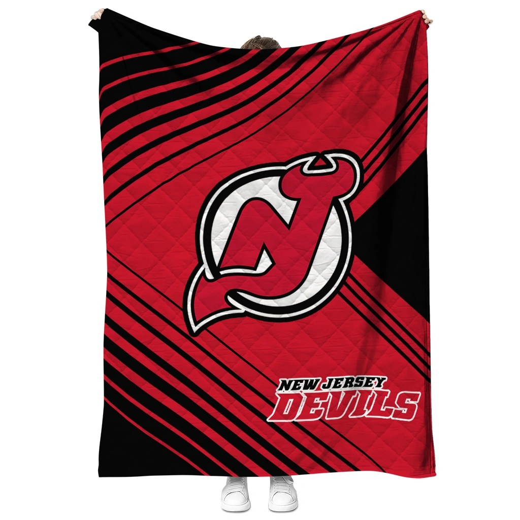 new jersey devils arrow layers red quilt blanket fashion forward