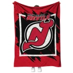 new jersey devils block border red quilt blanket best selling