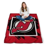 new jersey devils block border red quilt blanket best selling