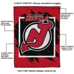 new jersey devils block border red quilt blanket best selling