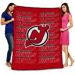 new jersey devils bold red quilt blanket best selling