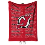 new jersey devils bold red quilt blanket best selling