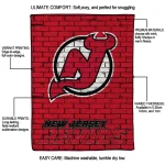 new jersey devils brick grid red quilt blanket best selling
