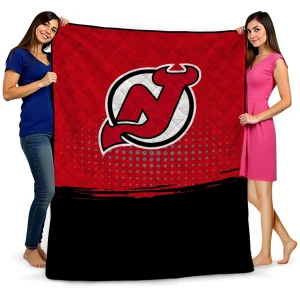 new jersey devils dot illusion red quilt blanket best selling