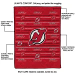 new jersey devils handdrawn stripes red quilt blanket best selling