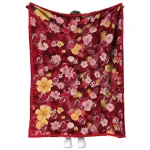 new jersey devils hibiscus foliage red quilt blanket best selling