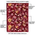 new jersey devils hibiscus foliage red quilt blanket best selling