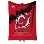 new jersey devils nhl shield red quilt blanket best selling