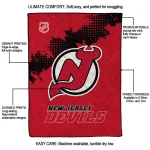 new jersey devils nhl shield red quilt blanket best selling