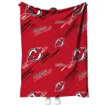 new jersey devils sketch lines red quilt blanket best selling