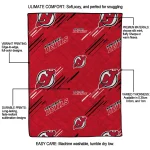 new jersey devils sketch lines red quilt blanket best selling