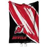new jersey devils stroke art red white quilt blanket best selling