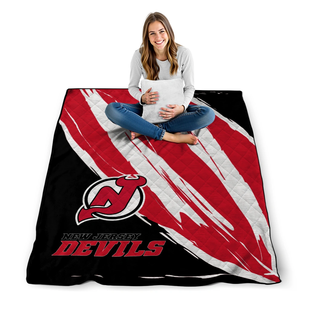 new jersey devils stroke art red white quilt blanket high quality new jersey devils stroke art red white quilt blanket high quality