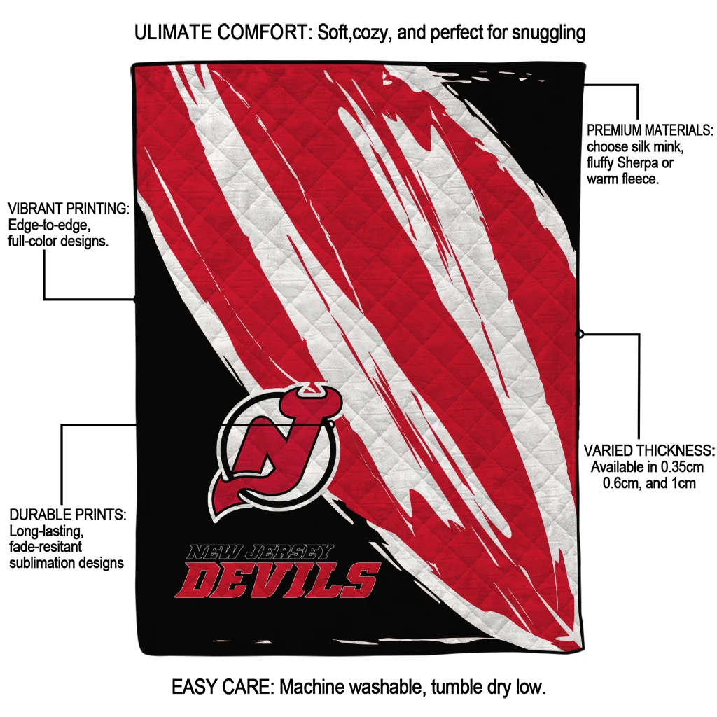 new jersey devils stroke art red white quilt blanket latest model new jersey devils stroke art red white quilt blanket latest model
