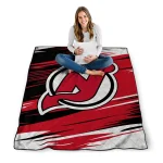 new jersey devils wild lines red white quilt blanket best selling