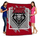 new mexico lobos block border red quilt blanket best selling