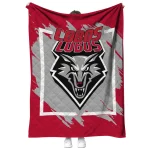 new mexico lobos block border red quilt blanket best selling