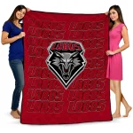 new mexico lobos bold red quilt blanket best selling