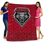 New Mexico Lobos Brick Grid Red Quilt Blanket 1 new mexico lobos brick grid red quilt blanket best selling