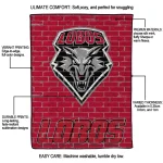 new mexico lobos brick grid red quilt blanket best selling