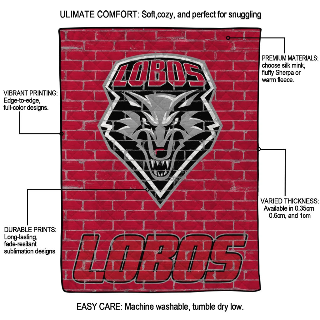 new mexico lobos brick grid red quilt blanket latest model new mexico lobos brick grid red quilt blanket latest model