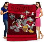 new mexico lobos disney football red quilt blanket best selling