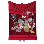 new mexico lobos disney football red quilt blanket best selling