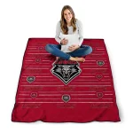new mexico lobos handdrawn stripes red quilt blanket best selling