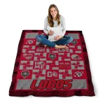 new mexico lobos helmet heart red quilt blanket best selling