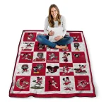 new mexico lobos mickey mouse motif red white quilt blanket best selling
