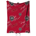 new mexico lobos sketch lines red quilt blanket best selling
