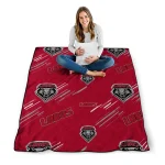 new mexico lobos sketch lines red quilt blanket best selling